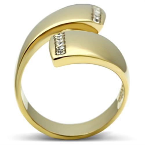 GL292 - IP-gouden (ionenplating) koperen ring met hoogwaardig kristal in