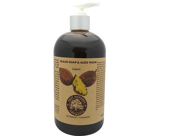 Organic Black Soap &amp; Aloe Wash 8oz/240ml