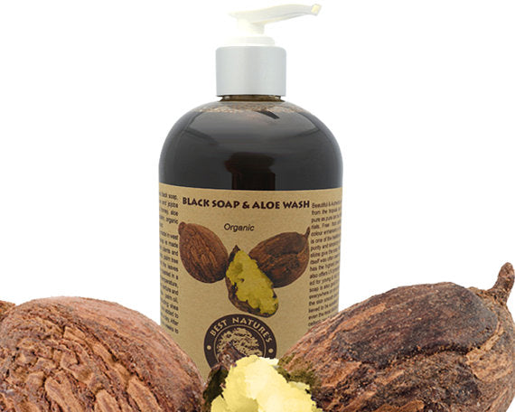 Organic Black Soap &amp; Aloe Wash 8oz/240ml