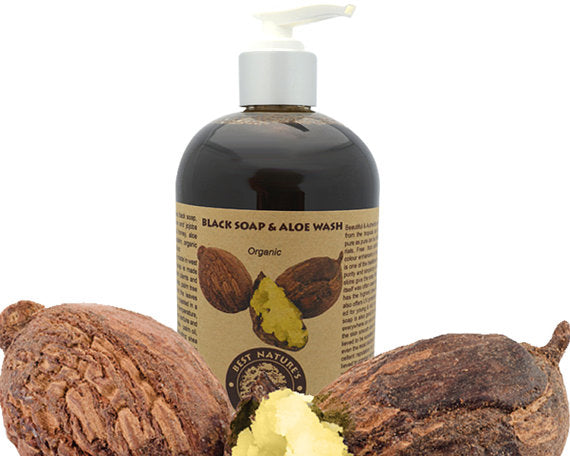 Organic Black Soap &amp; Aloe Wash 8oz/240ml