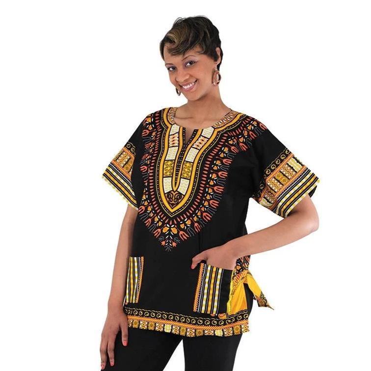 Black Dashiki African Shirt - Sunrise