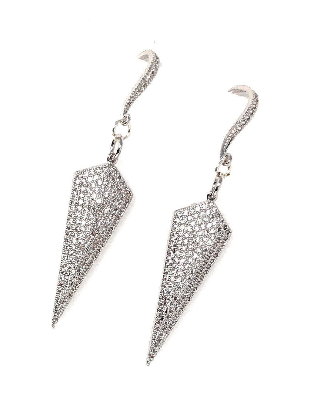 CZ Dangle Earrings, CZ Micro Pave Bridal Earrings, Gifts for Her,