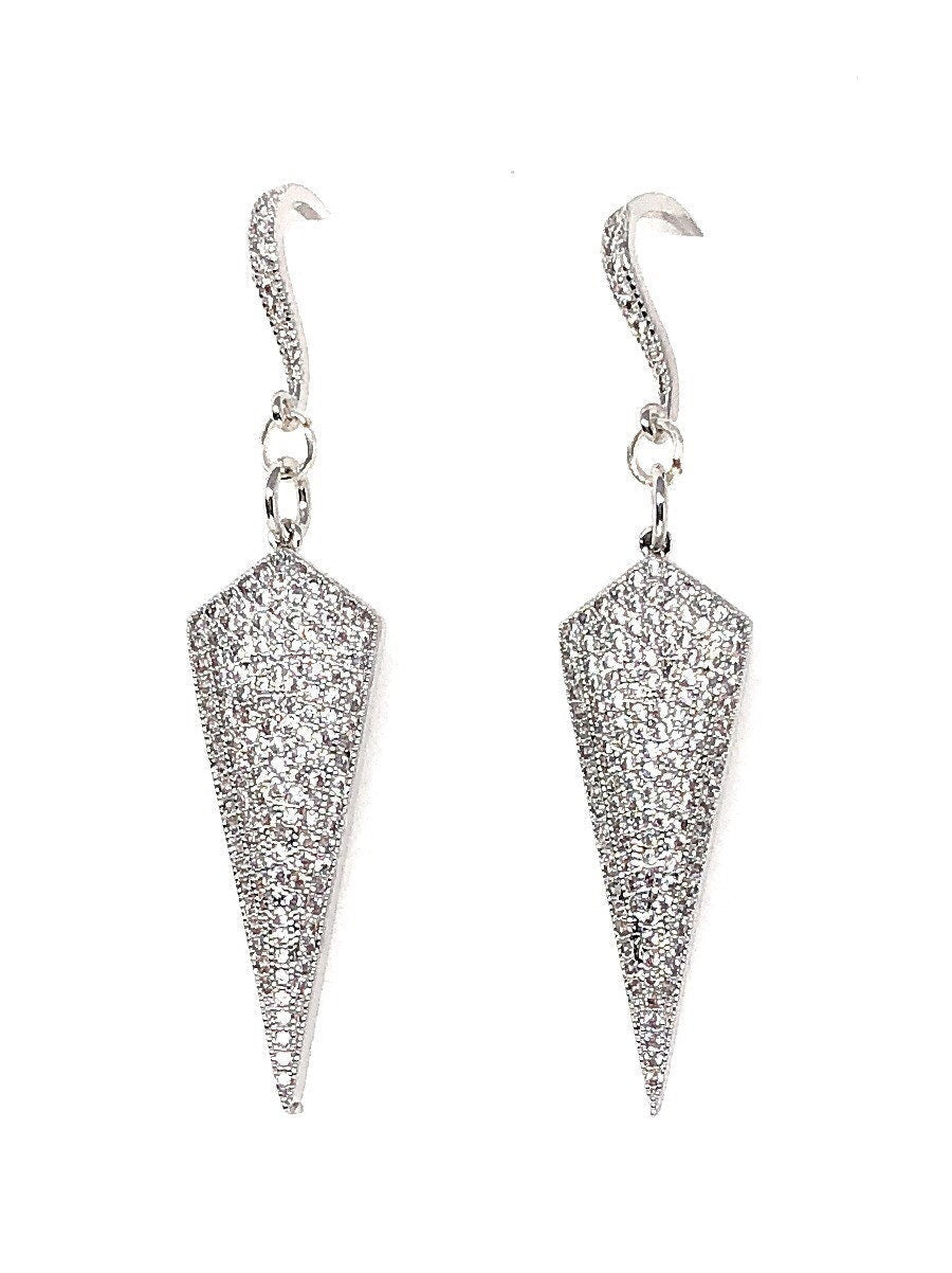 CZ Dangle Earrings, CZ Micro Pave Bridal Earrings, Gifts for Her,