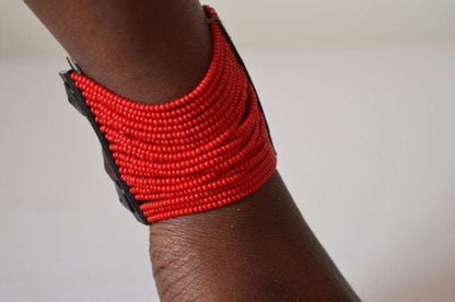 Maasai African Beaded Cuff Spiral arm Bracelet,