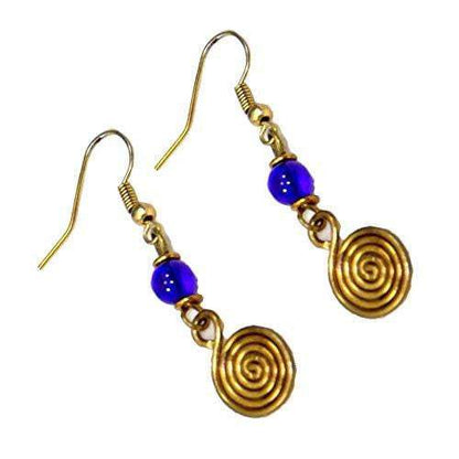 Spiral Women drop African brass Earrings coil musical earrings