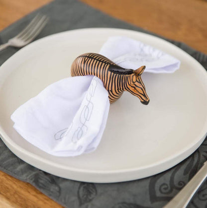 Set of African Napkin Rings, Wooden Napkin Rings