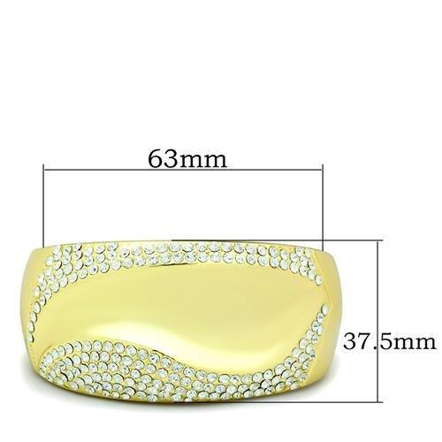 LO2155 - Flash Gold White Metal Bangle with Top Grade Crystal  in