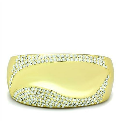 LO2155 - Flitsgouden witte metalen armband met hoogwaardig kristal in