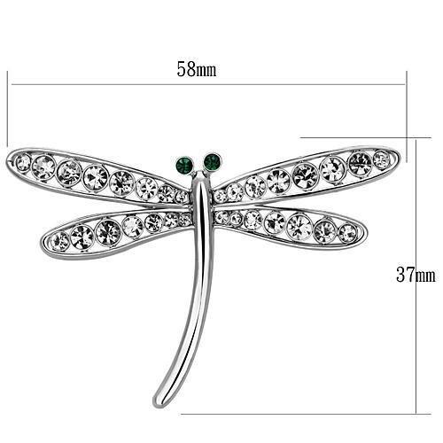 LO2825 - Imitation Rhodium White Metal Brooches with Top Grade Crystal