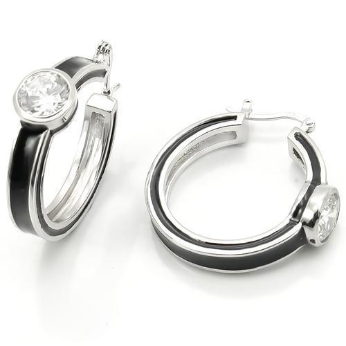 LOS173 - Rhodium 925 Sterling Silver Earrings with AAA Grade CZ  in