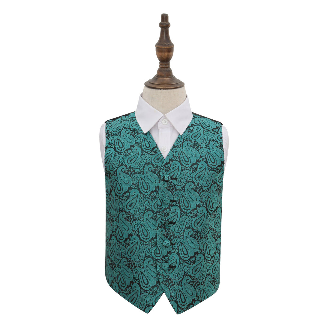 Paisley Waistcoat - Boys - Teal, 32&