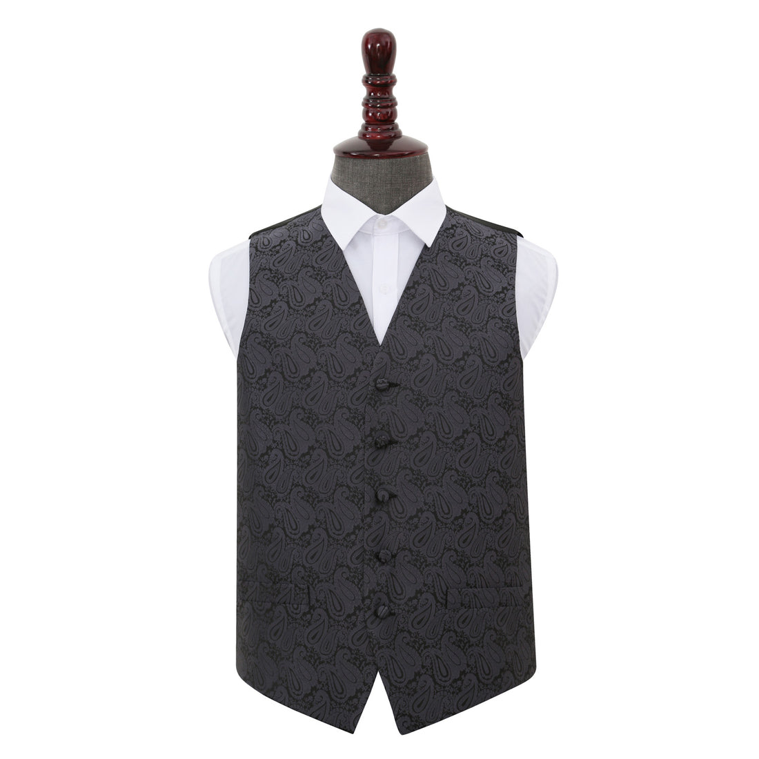 Paisley Waistcoat - Charcoal Grey, 42&