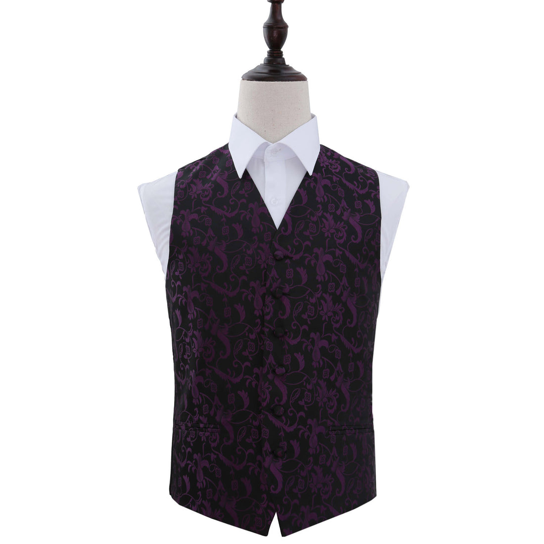 Passion Waistcoat - Black &amp; Purple, 38&