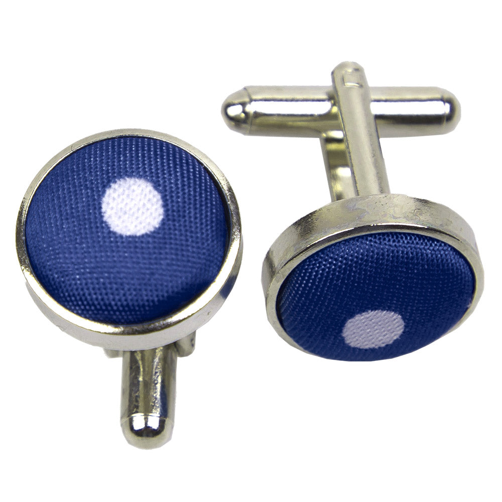 Polka Dot Cufflinks - Navy Blue