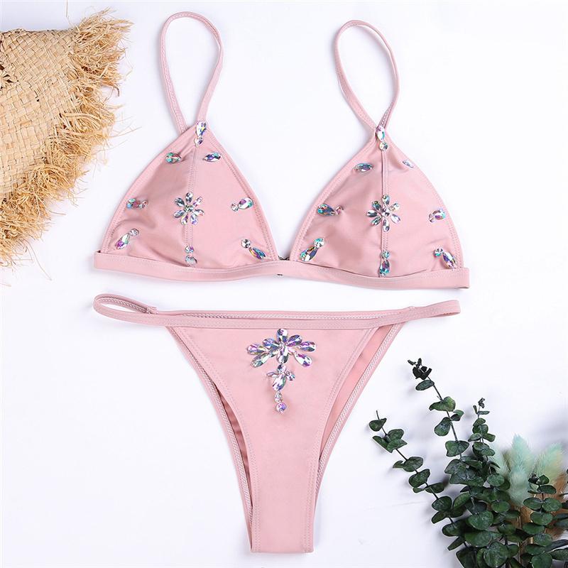 Jewel Swimsuit  Bikini Set Crystal Ornaments Swimwear Sexy Bathing