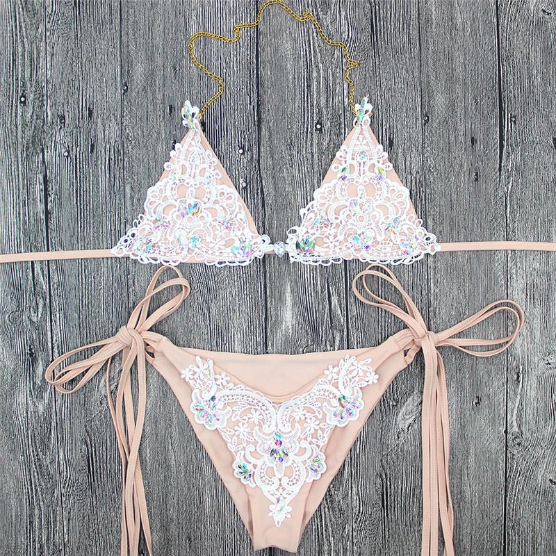 Jewel Swimsuit  Bikini Set Crystal Ornaments Swimwear Sexy Bathing