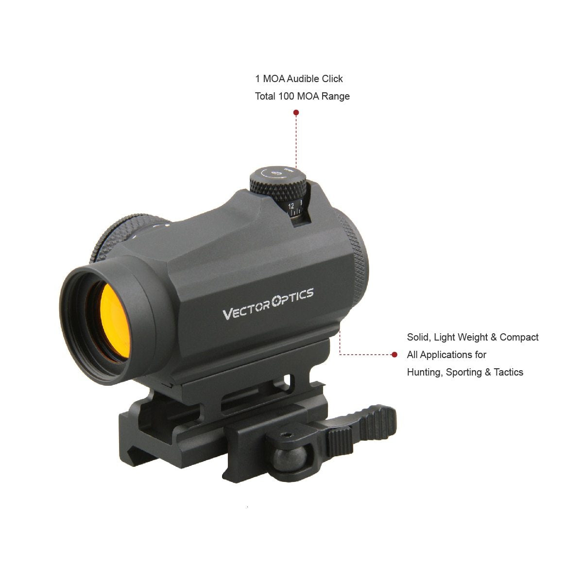 Vector Optics Maverick 1x22 GenII Red Dot Sight Tactical 3 MOA 11