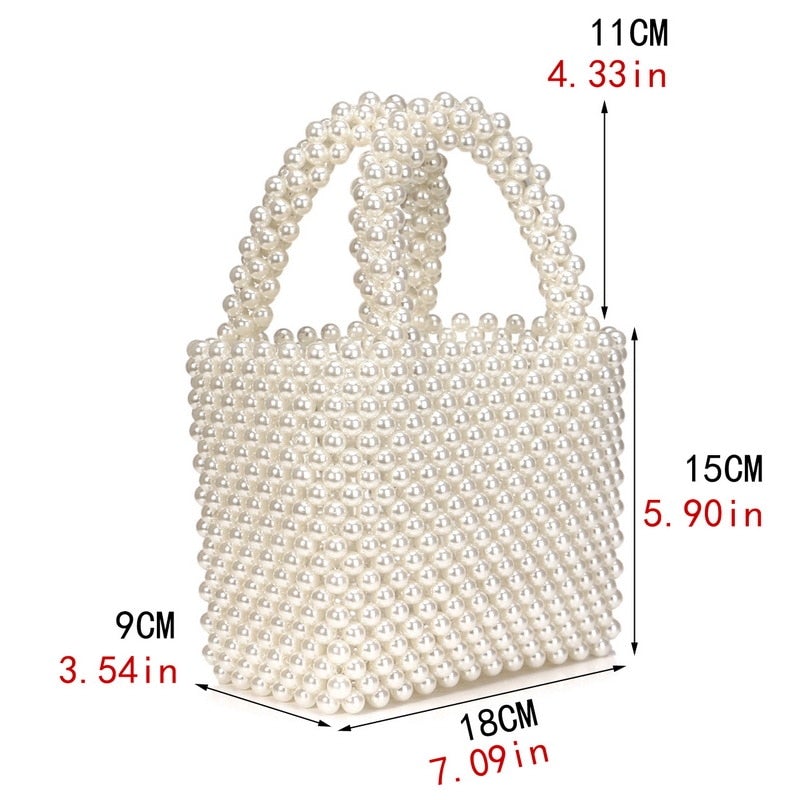 Beaded wedding bridal evening bags hollow fashion women clutch pearl