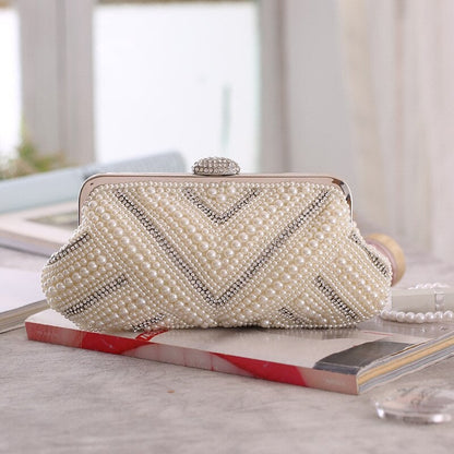 Shell women evening bags beaded wedding bridal ladies clutches chain