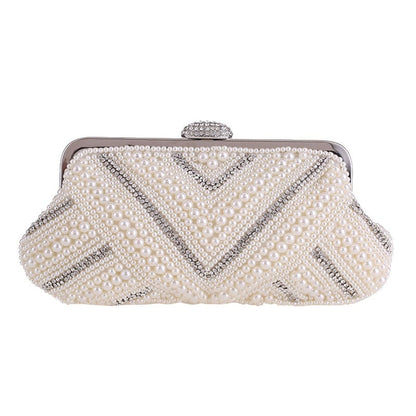 Shell women evening bags beaded wedding bridal ladies clutches chain