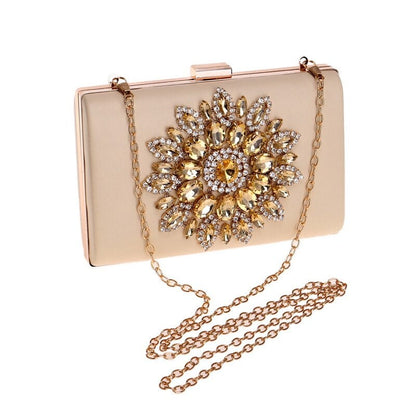 White Women Clutch Bag Wedding Clutch Purse Bridal  Evening Crystal