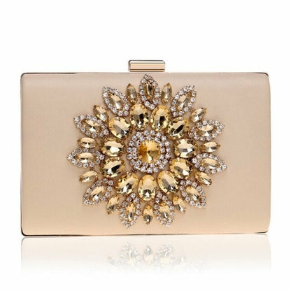 White Women Clutch Bag Wedding Clutch Purse Bridal  Evening Crystal