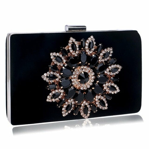 White Women Clutch Bag Wedding Clutch Purse Bridal  Evening Crystal