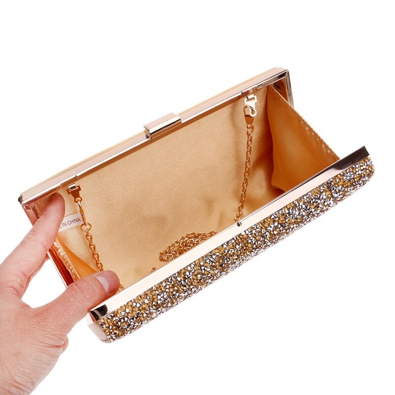 Rhinestones Small Day Clutch Metal Party  Wedding Bridal Evening Bags