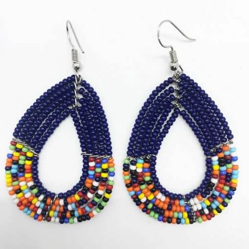 Traditional Maasai Beaded Blue African handcrafted Earrings