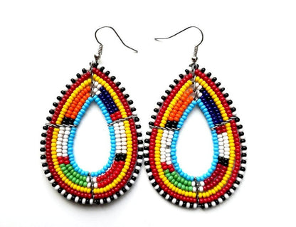 African handmade maasai beaded earrings, traditional Earrings