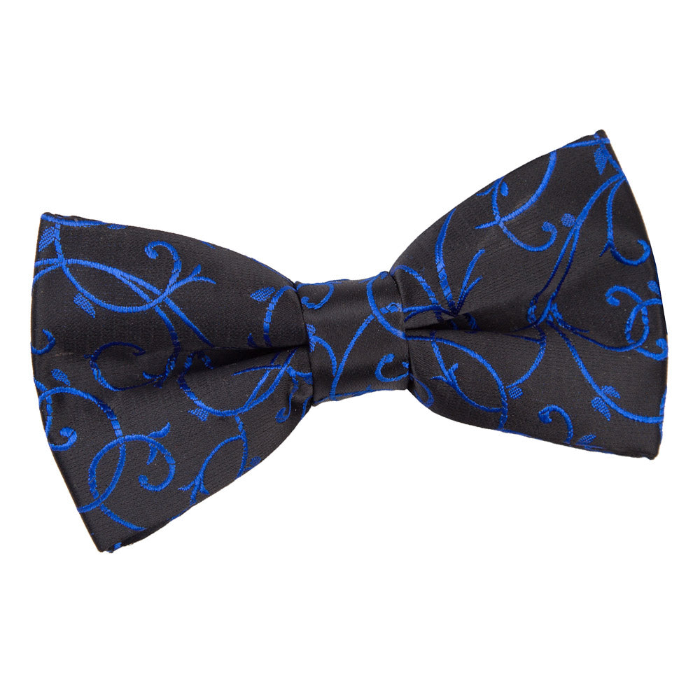 Swirl Pre-Tied Bow Tie - Black &amp; Blue