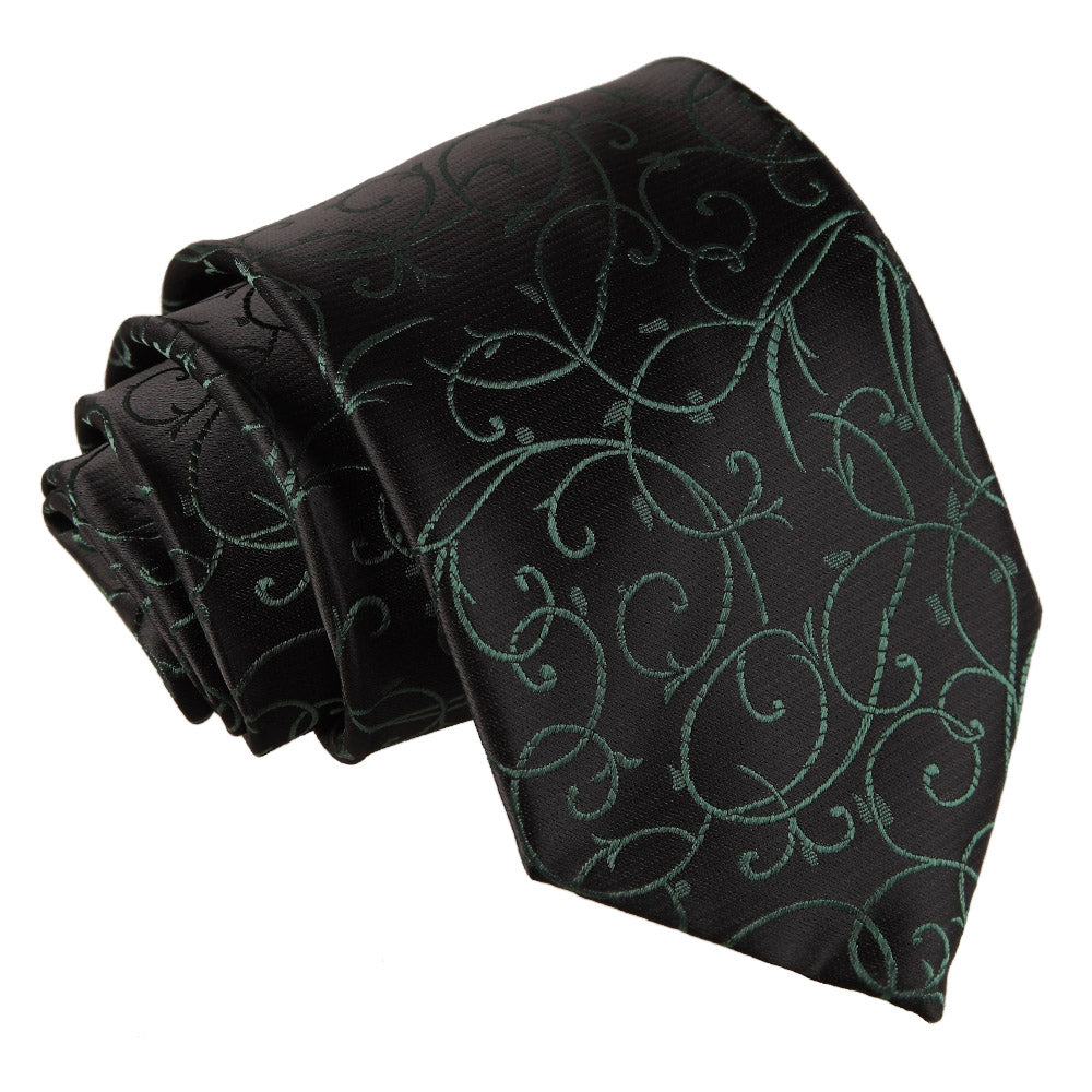 Swirl Classic Tie - Black &amp; Green