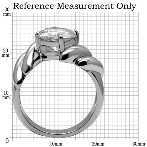 TK060 - High polished (no plating) Stainless Steel Ring with AAA Grade