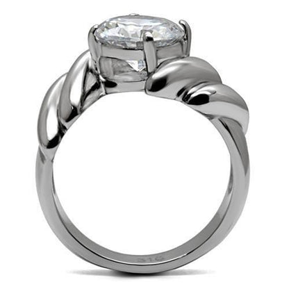 TK060 - High polished (no plating) Stainless Steel Ring with AAA Grade