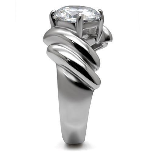 TK060 - High polished (no plating) Stainless Steel Ring with AAA Grade