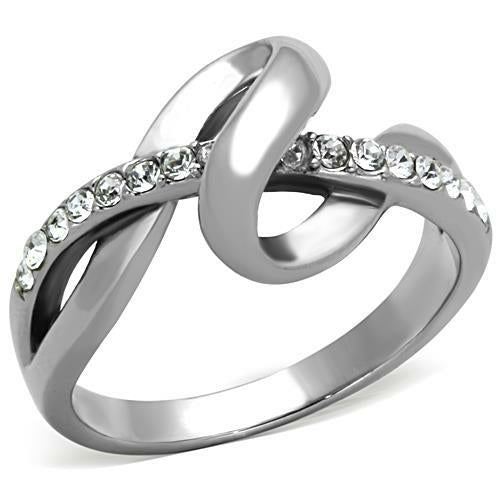 TK1341 - High polished (no plating) Stainless Steel Ring with Top