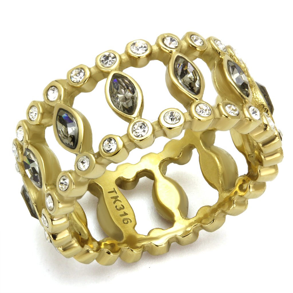 TK2907 - IP Gold(Ion Plating) Stainless Steel Ring with Top Grade