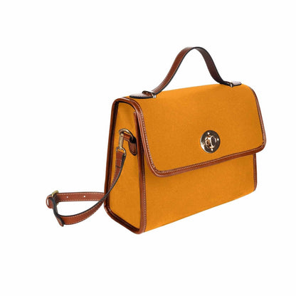 Canvas Bag  / Tangerine Orange   (brown Strap)