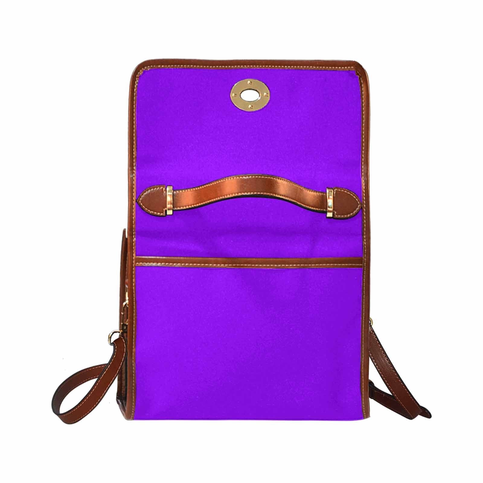 Canvas Bag  / Violet   (brown Strap)