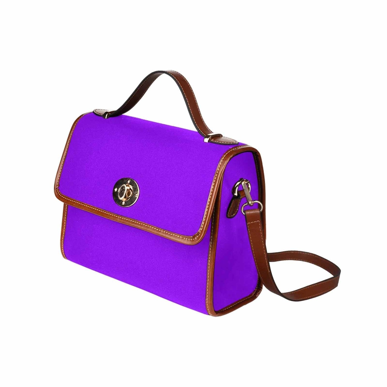 Canvas Bag  / Violet   (brown Strap)