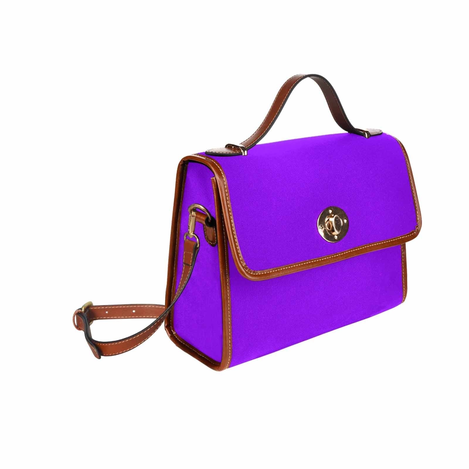 Canvas Bag  / Violet   (brown Strap)