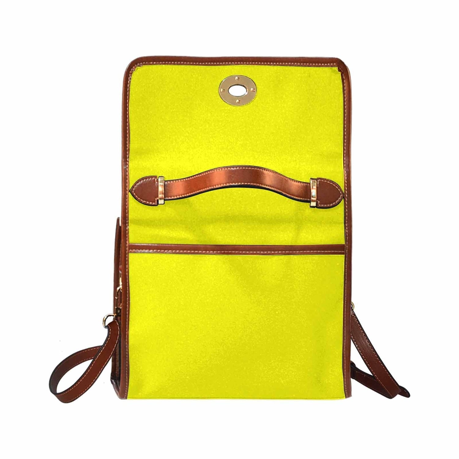 Canvas Bag  / Yellow   (brown Strap)