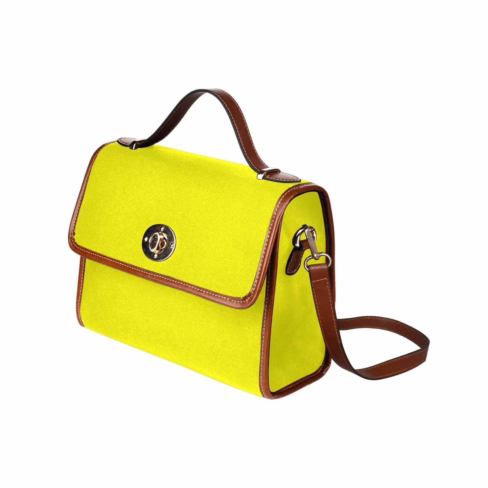 Canvas Bag  / Yellow   (brown Strap)