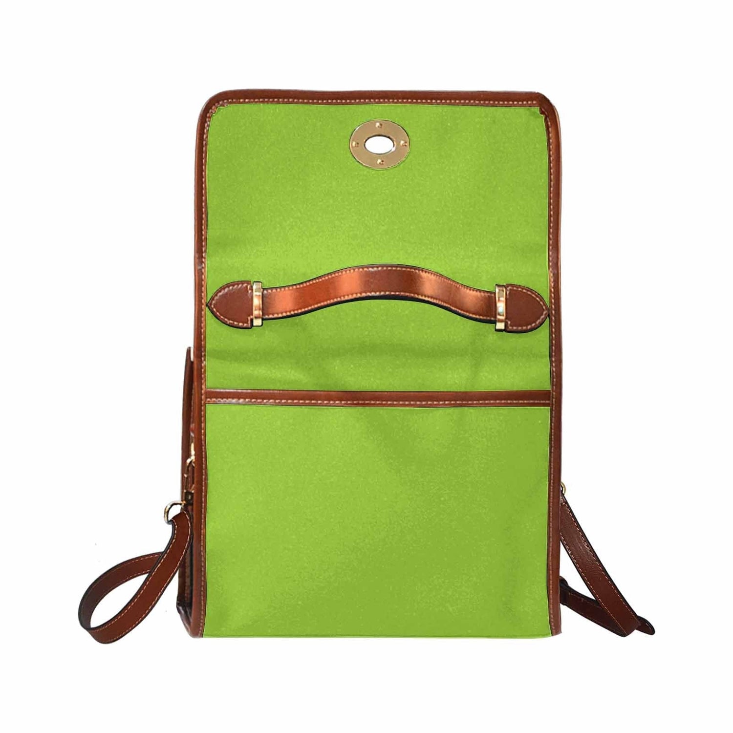 Canvas Bag  / Yellow Green   (brown Strap)