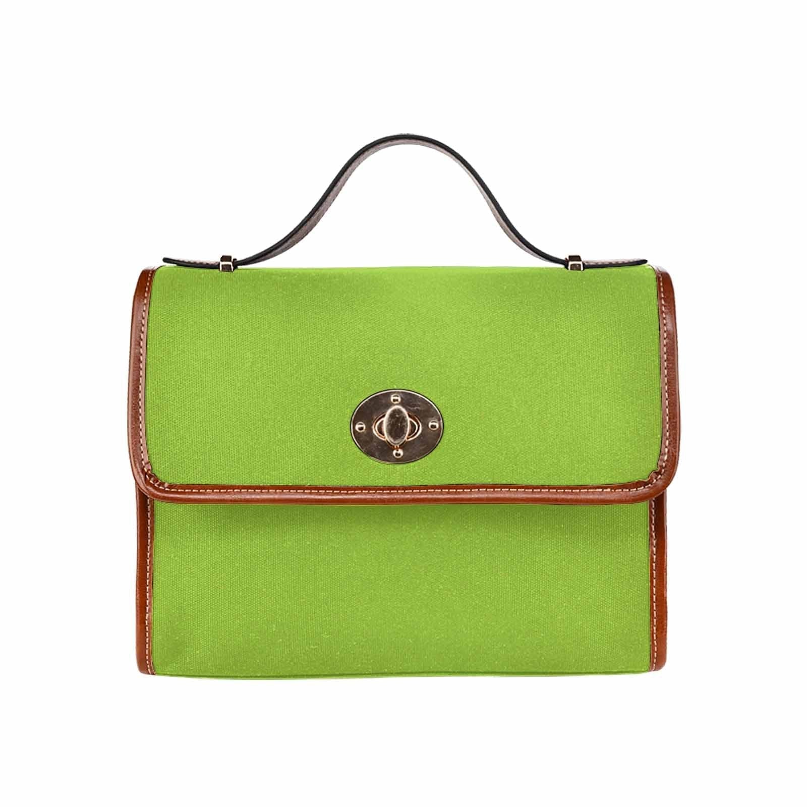 Canvas Bag  / Yellow Green   (brown Strap)