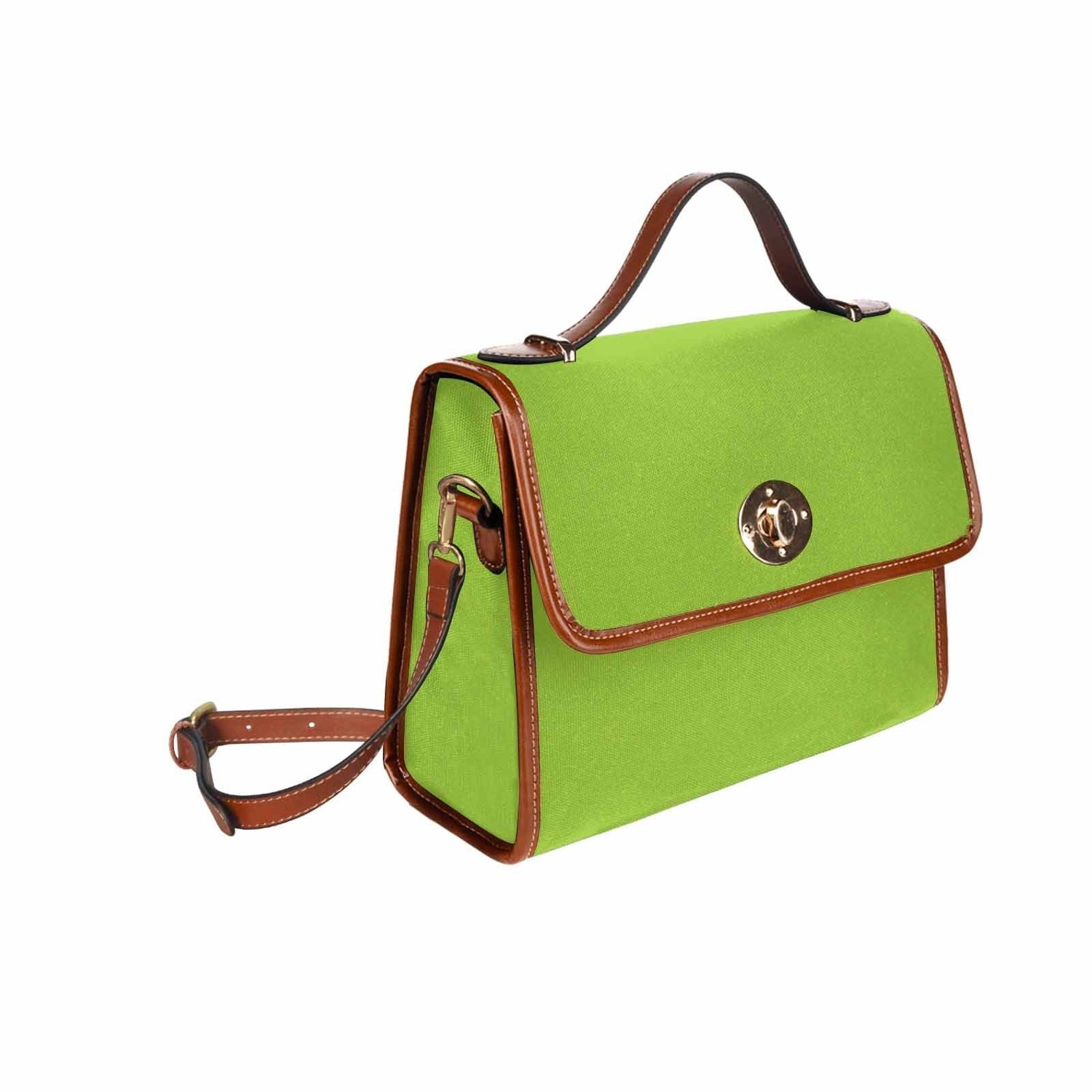 Canvas Bag  / Yellow Green   (brown Strap)