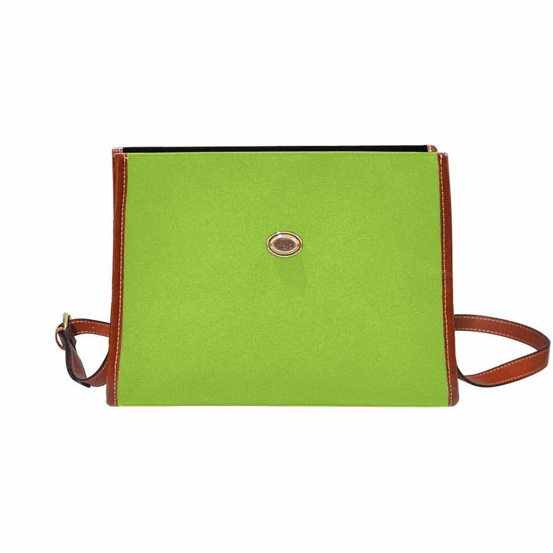 Canvas Bag  / Yellow Green   (brown Strap)