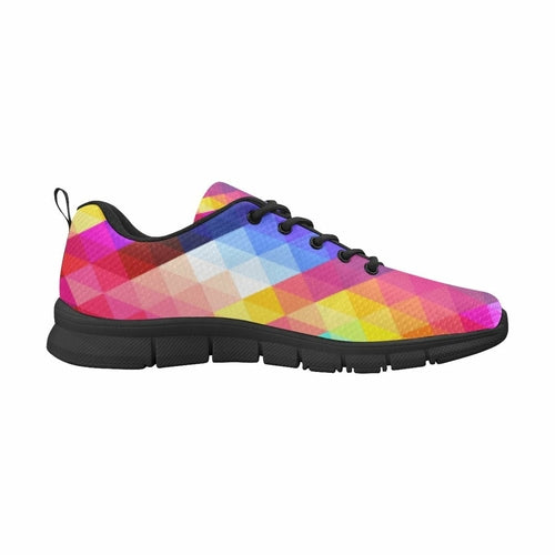 Damessneakers, hardloopschoenen met geometrische print in regenboogkleuren