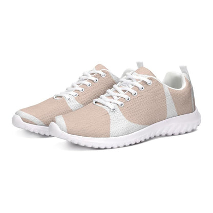 Damessneakers - Roze en witte lage hardloopschoenen van canvas