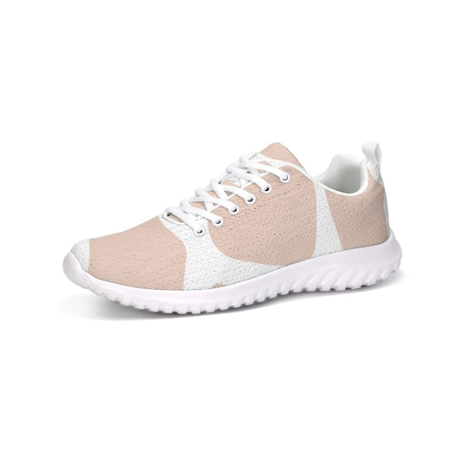 Damessneakers - Roze en witte lage hardloopschoenen van canvas